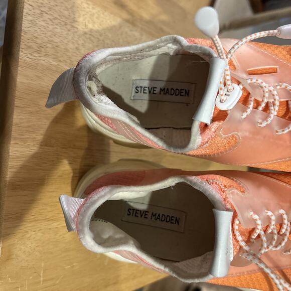 Steve Madden Myles Knit Sneakers Wns Sz 8 M Pink To Orange Color - Picture 9 of 9